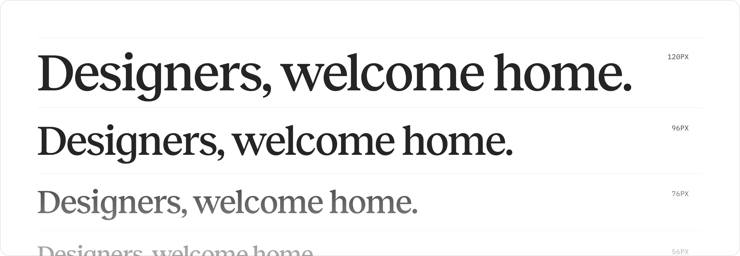 Typography specimen and hierarchy comparison